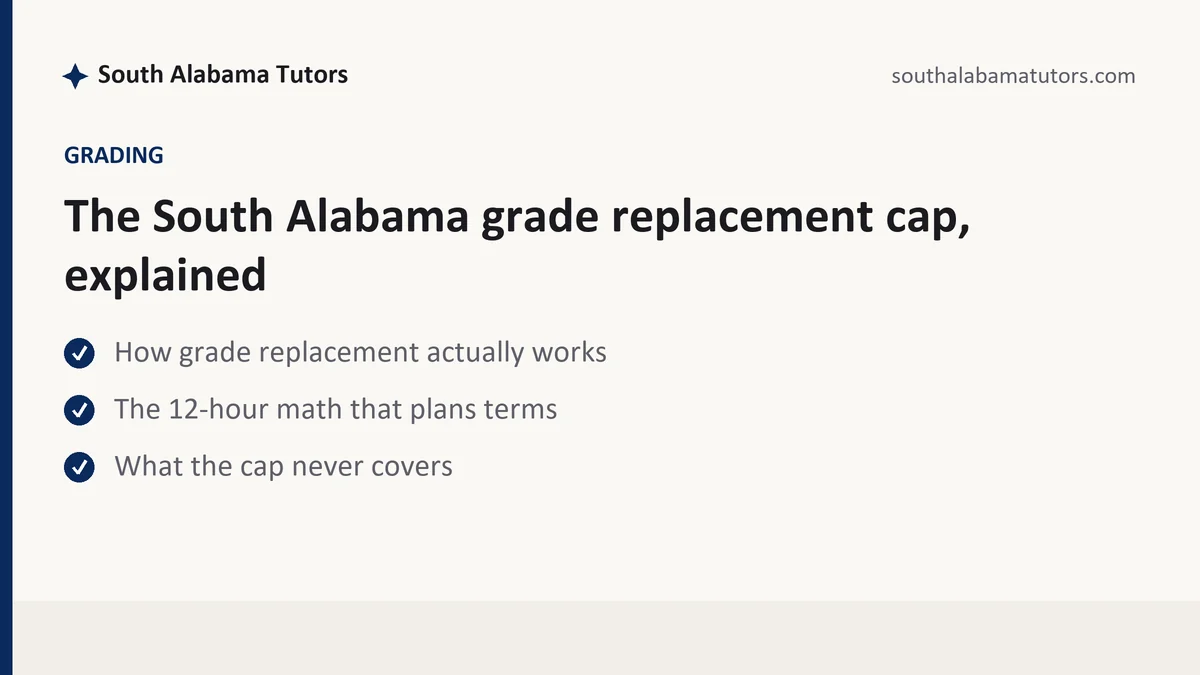 The South Alabama grade replacement cap, explained, a South Alabama student guide, from South Alabama Tutors